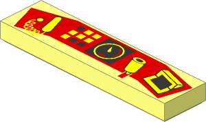 Tile  1 x  4 with Control Panel Pattern