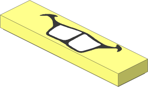 Tile  1 x  4 with Teeth Pattern