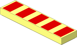 Tile  1 x  4 with 5 Red Stripes Type  2 Pattern