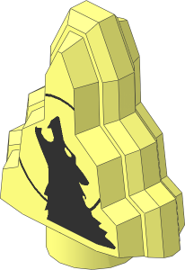 Rock Stepped with Black Wolf Pattern