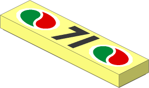 Tile  1 x  4 with Octan Logos and "71" Pattern