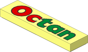 Tile  1 x  4 with "Octan" Text Pattern