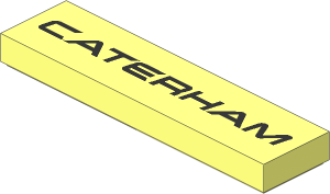 Tile  1 x  4 with Black "CATERHAM" Pattern