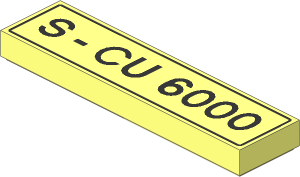 Tile  1 x  4 with "S CU 6000" License Plate Pattern