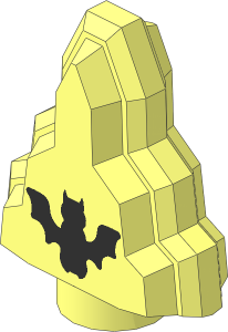 Rock Stepped with Black Bat Pattern