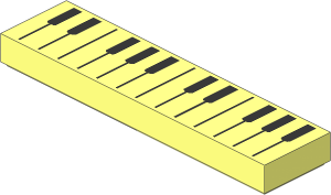 Tile  1 x  4 with Piano Keys Pattern