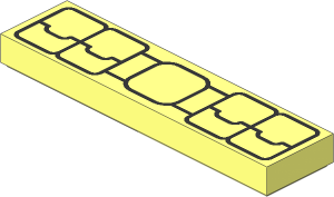 Tile  1 x  4 with Black Utility Belt Pattern