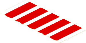Sticker  2.6 x  6 with White and Red Stripes