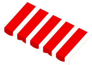 Sticker  2.6 x  6 with White and Red Stripes (Formed)