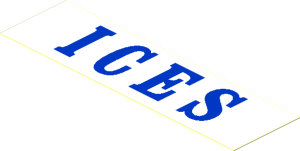 Sticker  1.1 x  3.9 with "ICES"
