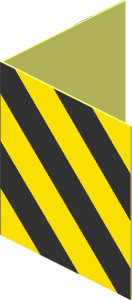 Sticker  1.1 x  1.9 with Danger Stripes Chevron (Formed)