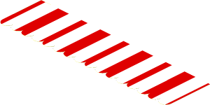 Sticker  2.6 x 10 with White/Red Stripes
