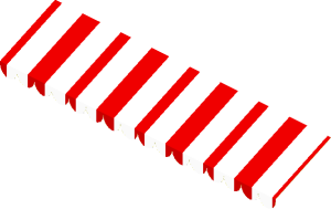 Sticker  2.6 x 10 with White/Red Stripes (Formed)