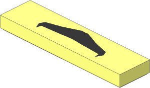 Tile  1 x  4 with Black Moustache Pattern