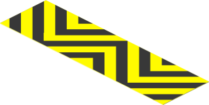 Sticker  1.1 x  3.9 with Danger Stripes Zigzag