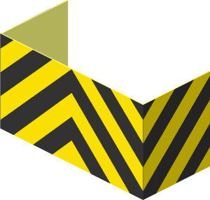 Sticker  1.1 x  3.9 with Danger Stripes Zigzag (Formed)