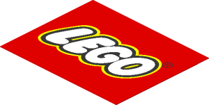 =Sticker  2.4 x  3.0 with Lego Logo with Closed "O"