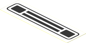 Sticker  1.1 x  3.9 with Black Town Car Grille on White Background