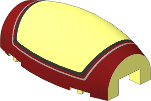 Windscreen  6 x 10 x  3 with  1 x  2 x  1 Cutout - Ovoid with SW Republic Gunship Cockpit, Single Window Pattern