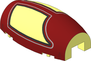 Windscreen  6 x 10 x  3 with  1 x  2 x  1 Cutout - Ovoid with SW Republic Gunship Cockpit, Dual Window Pattern