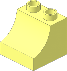 Duplo Brick  2 x  2 x  2 with Inside Curve