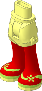 Figure Friends Hips and Legs with Shorts with Medium Nougat Legs and Lime Flower Sandals Pattern