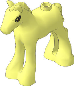 Animal Foal Friends with Reddish Brown Eyes and Three Black Eyelashes Pattern