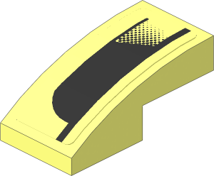 Slope Brick Curved  2 x  1 with Black Air Vent on Transparent Background Right Sticker