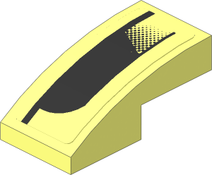 Slope Brick Curved  2 x  1 with Black Air Vent on Transparent Background Left Sticker