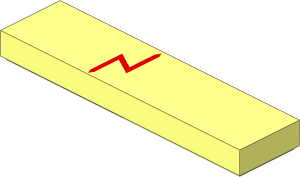 Tile  1 x  4 with Medium Nougat Lightning Shape Pattern