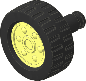 Duplo Wheel 11 x 17 with Black Tyre 11 / 45 x 17 and Black Attached Axle