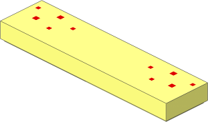 Tile  1 x  4 with 10 Medium Nougat Squares Pattern