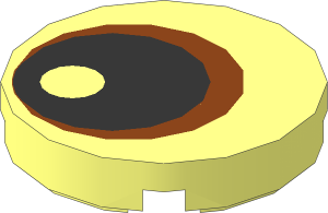 Tile  2 x  2 Round with Eye with Copper Iris and Black Pupil Pattern