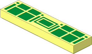 Tile  1 x  4 with Metallic Gold Utility Belt Pattern