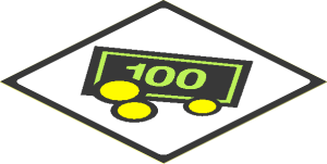 Sticker  3.5 x  3.5 with Bank Note and Coins