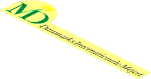 Sticker  2.7 x 11.9 with MD Foods Logo and "Danmarks Internationale Mejeri"