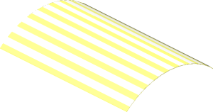 Sticker  2.9 x  3.9 with White/Clear Stripes (Formed)