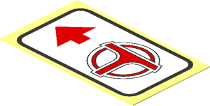 Sticker  1.1 x  1.9 with Monorail Station Direction Sign - Left