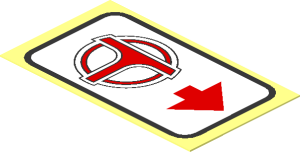 Sticker  1.1 x  1.9 with Monorail Station Direction Sign - Right