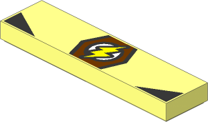 Tile  1 x  4 with The Flash Logo Pattern