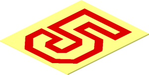 =Sticker  1.2 x  1 with Red Outline "5"
