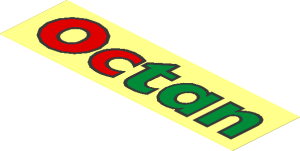 Sticker  1.7 x  5.9 with "Octan" on Transparent Background