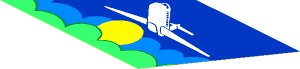 Sticker  3.3 x  6.8 Trapezoid with Airplane above Sun and Clouds Left