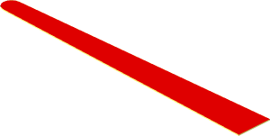 Sticker  0.4 x  3.2 Rounded Triangle with Red Top