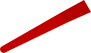 Sticker  0.4 x  3.2 Rounded Triangle with Red Top (Formed for Wedge Left Side)