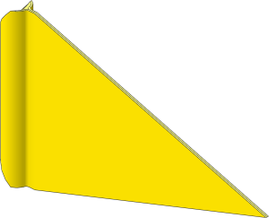 Sticker  1.4 x  5.3 Cutout Rhombus with Yellow Top (Formed)