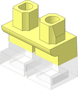 Minifig Hips and Legs Short with Bright Light Orange Half Leg and Feet Pattern