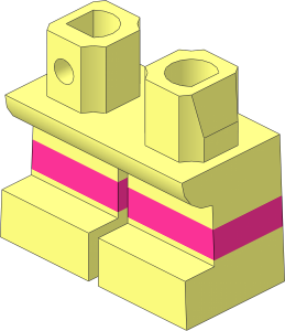 Minifig Hips and Legs Short with Magenta Horizontal Stripe Pattern