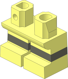 Minifig Hips and Legs Short with Dark Bluish Grey Horizontal Stripe Pattern