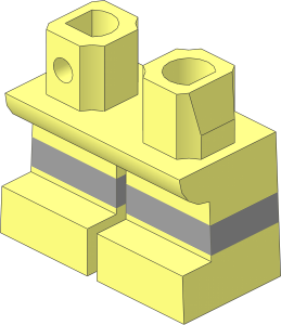 Minifig Hips and Legs Short with Light Bluish Grey Horizontal Stripe Pattern